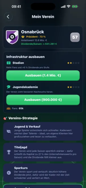 Vereinsführung als Präsident: Infrastruktur ausbauen und Strategie wählen